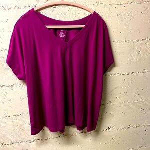 J Jill Pleat Back Pima Cotton Short Sleeve Tee 2X